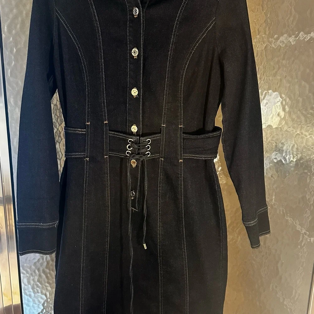 White House Black Market Dark Denim Dress - Picture 2 of 8